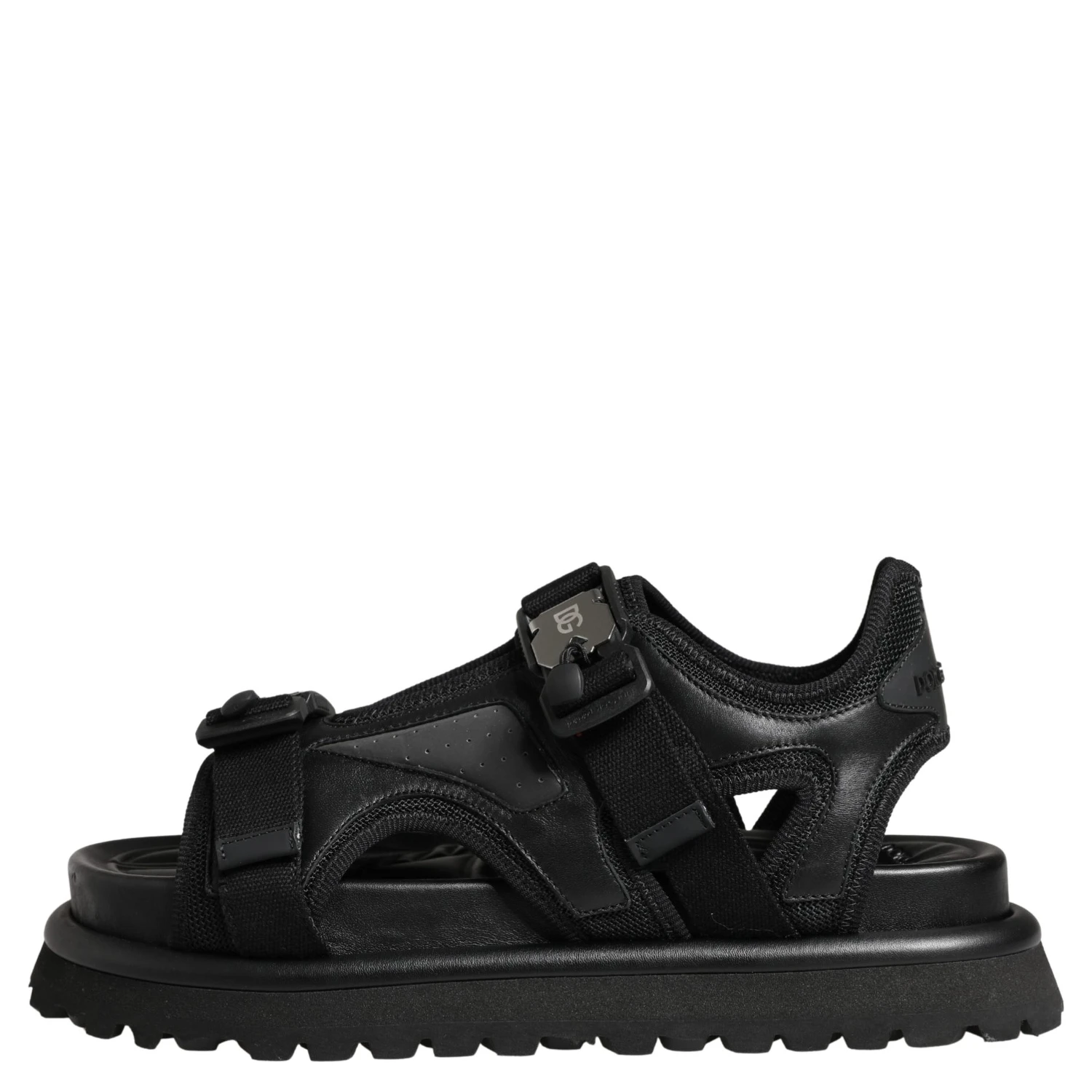 Black Logo Detailed Men Chunky Sandals Shoes