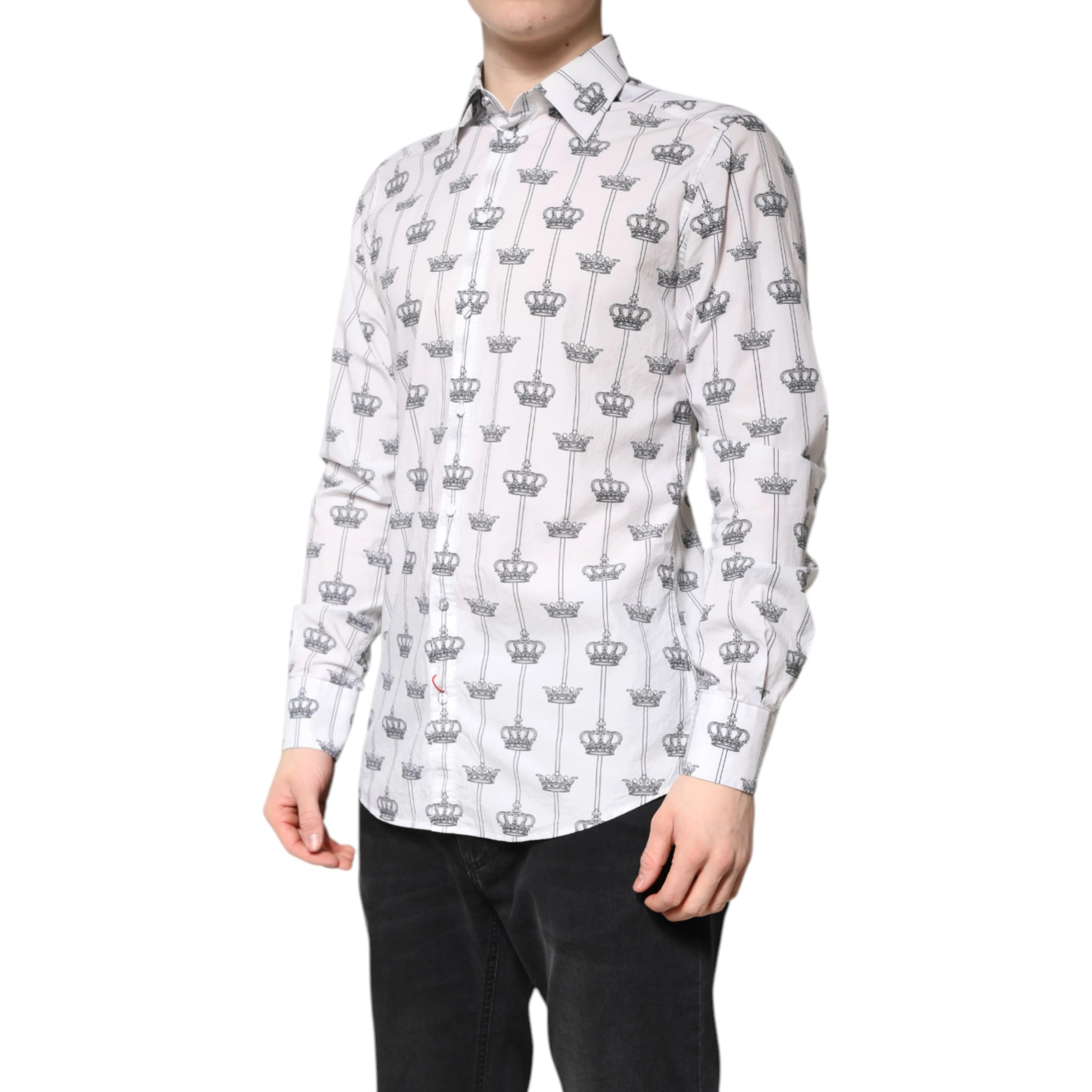 White GOLD Crown Cotton Dress Formal Shirt