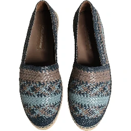 Blue Gray Slip On Buffalo Espadrille Shoes
