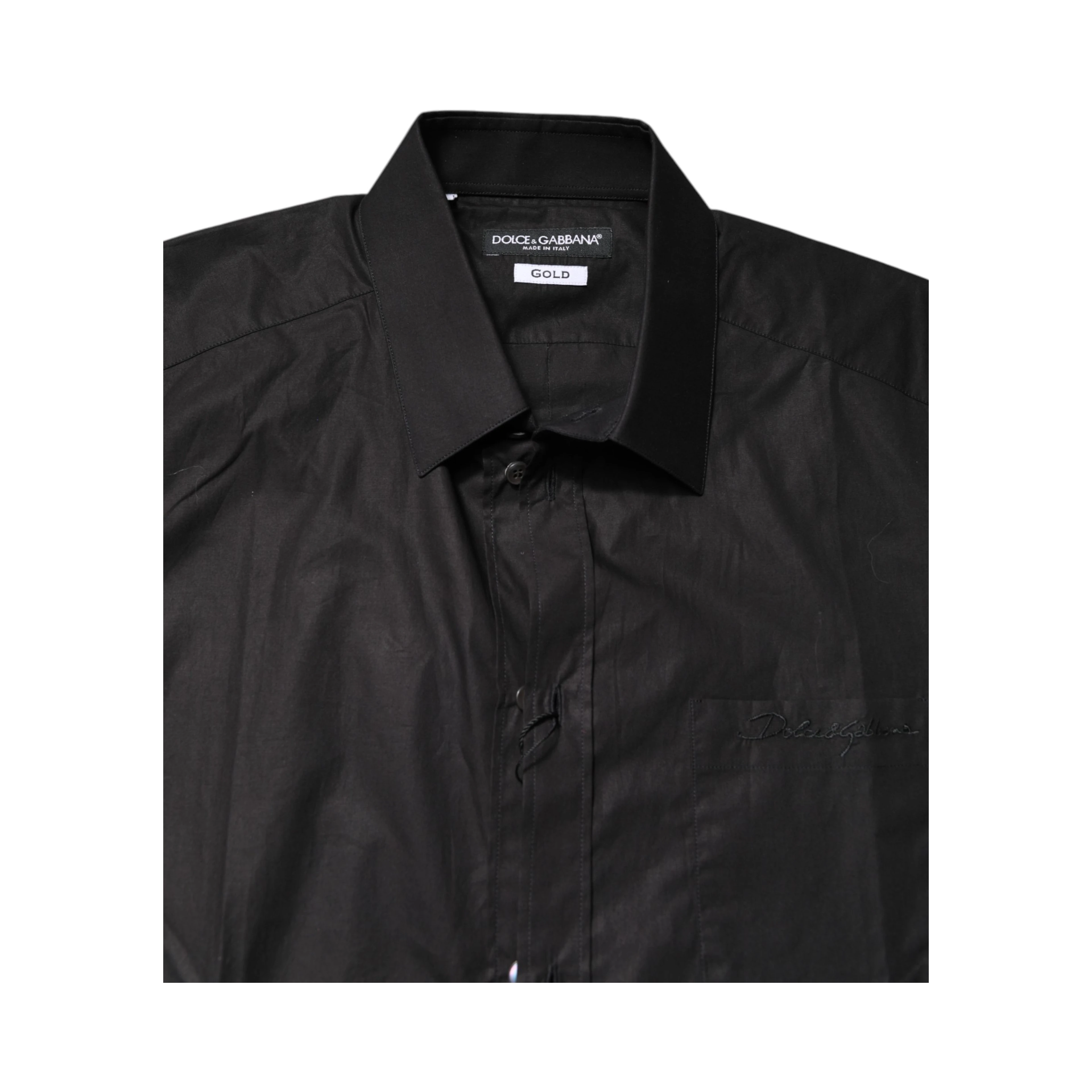Black GOLD Cotton Collared Formal Dress Shirt