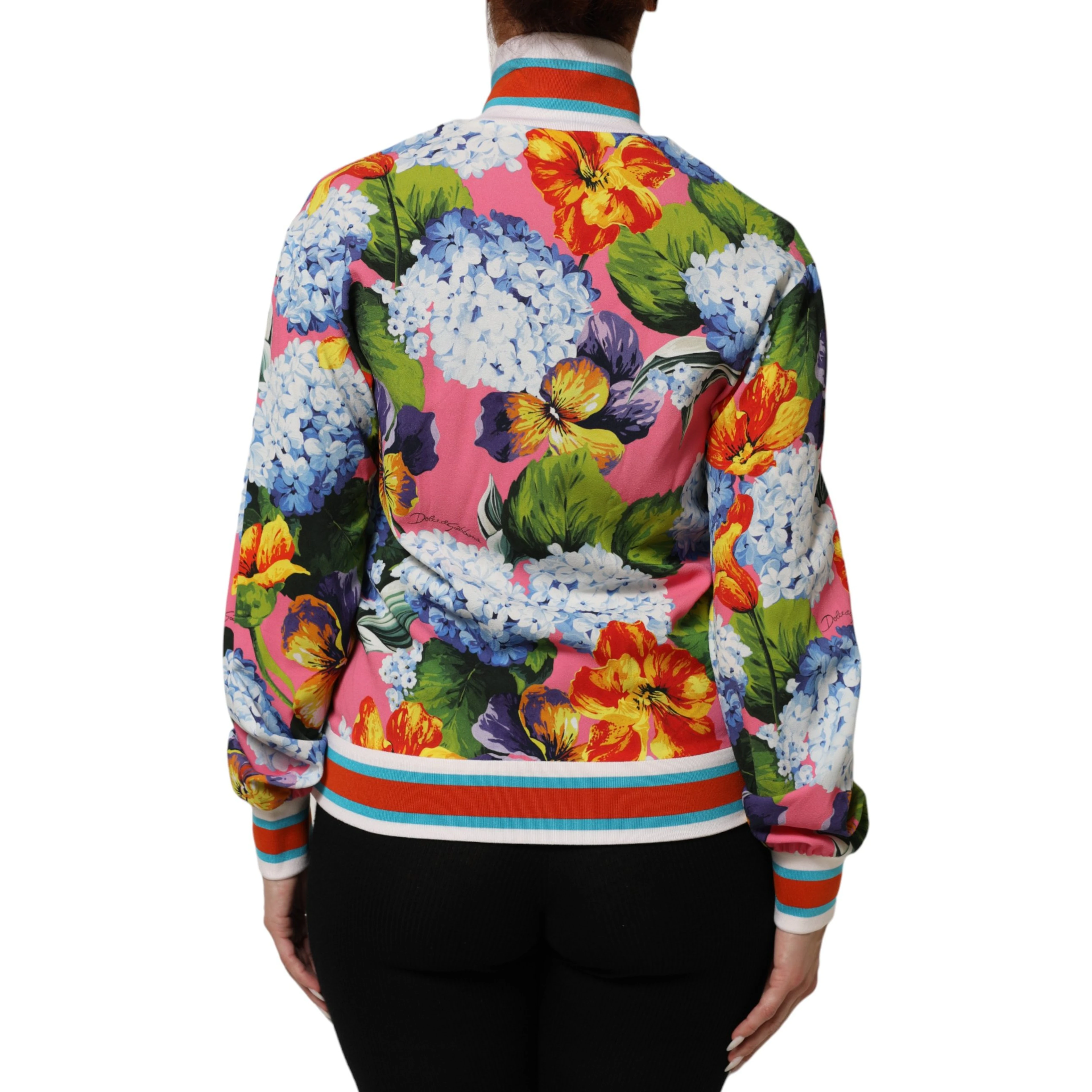 Multicolor Floral Print Zip Cardigan Jacket