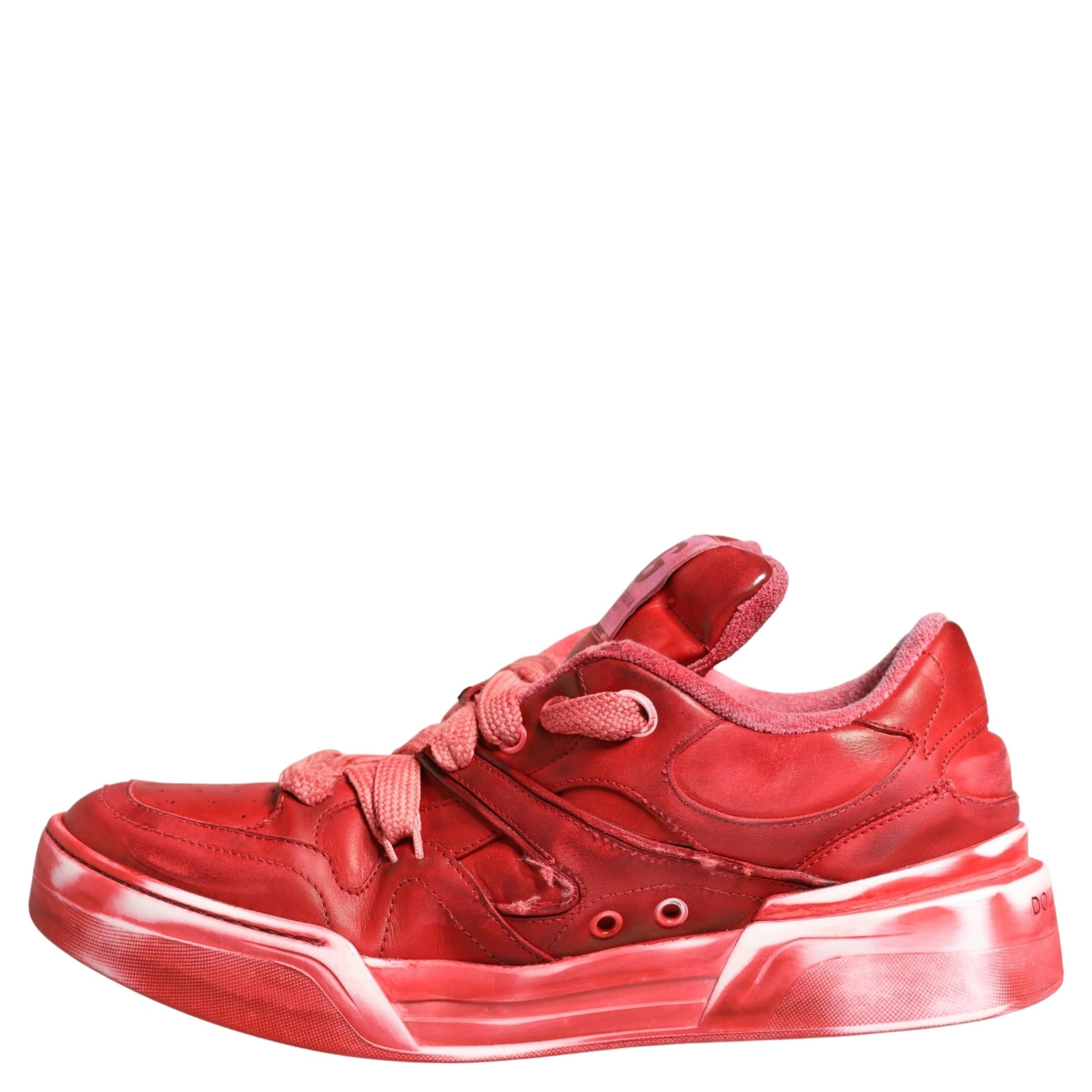 Red Distressed Suede Men Sneakers Shoes