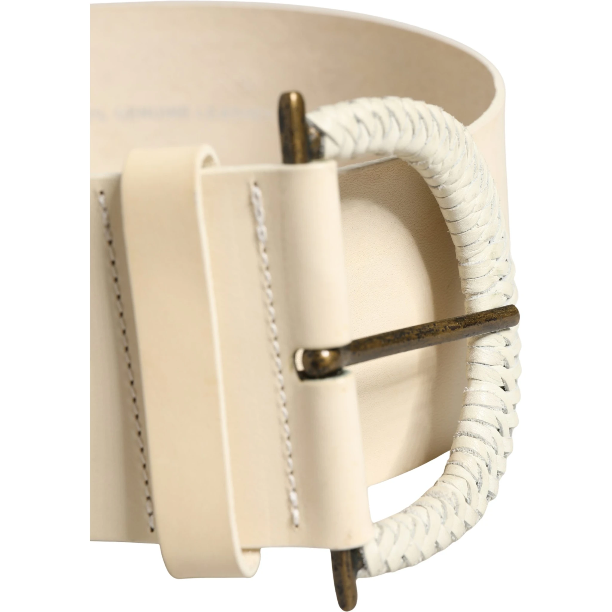 Off White Leather Waist Women Cintura Buckle Belt