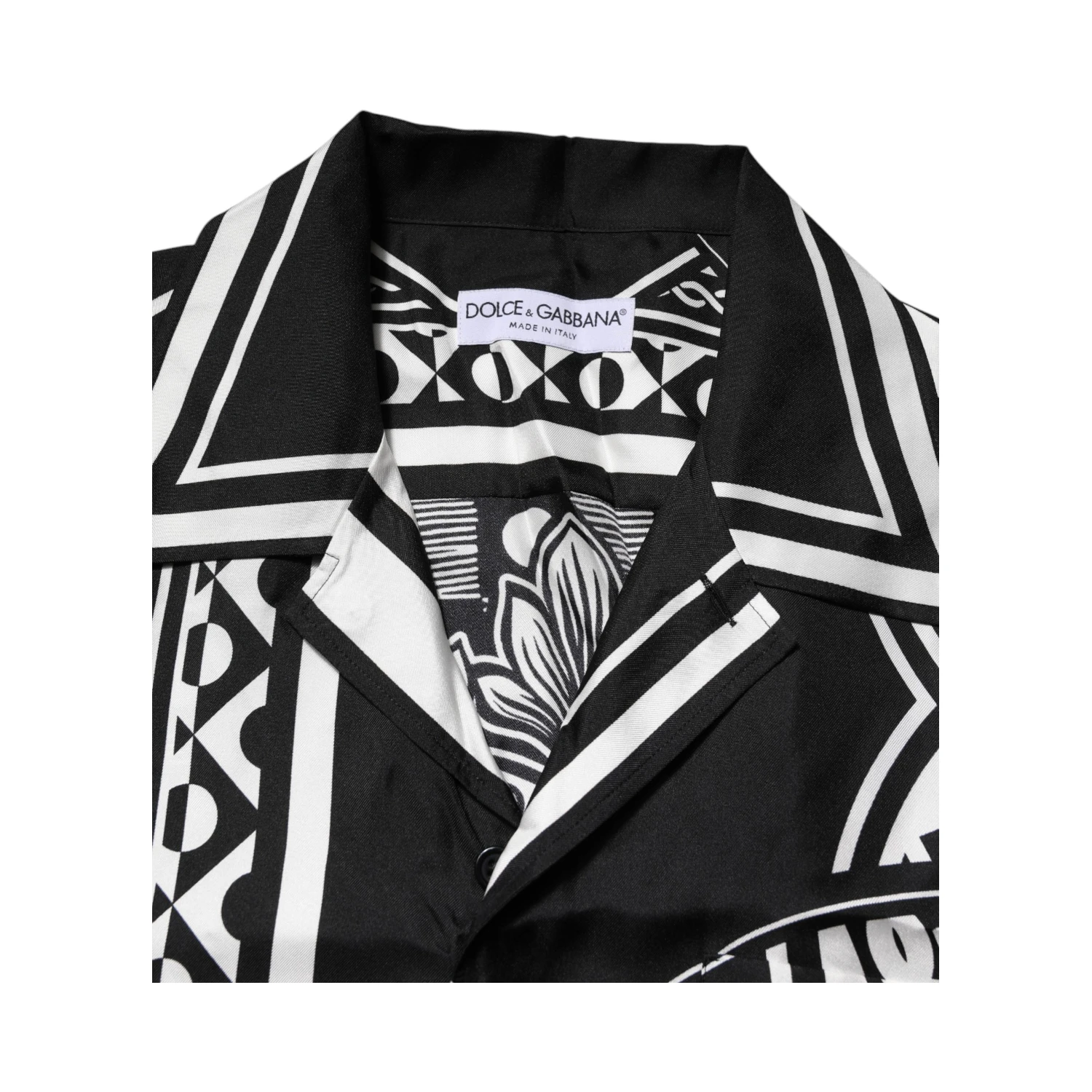 Black Silk Logo Print Short Sleeves Shirt