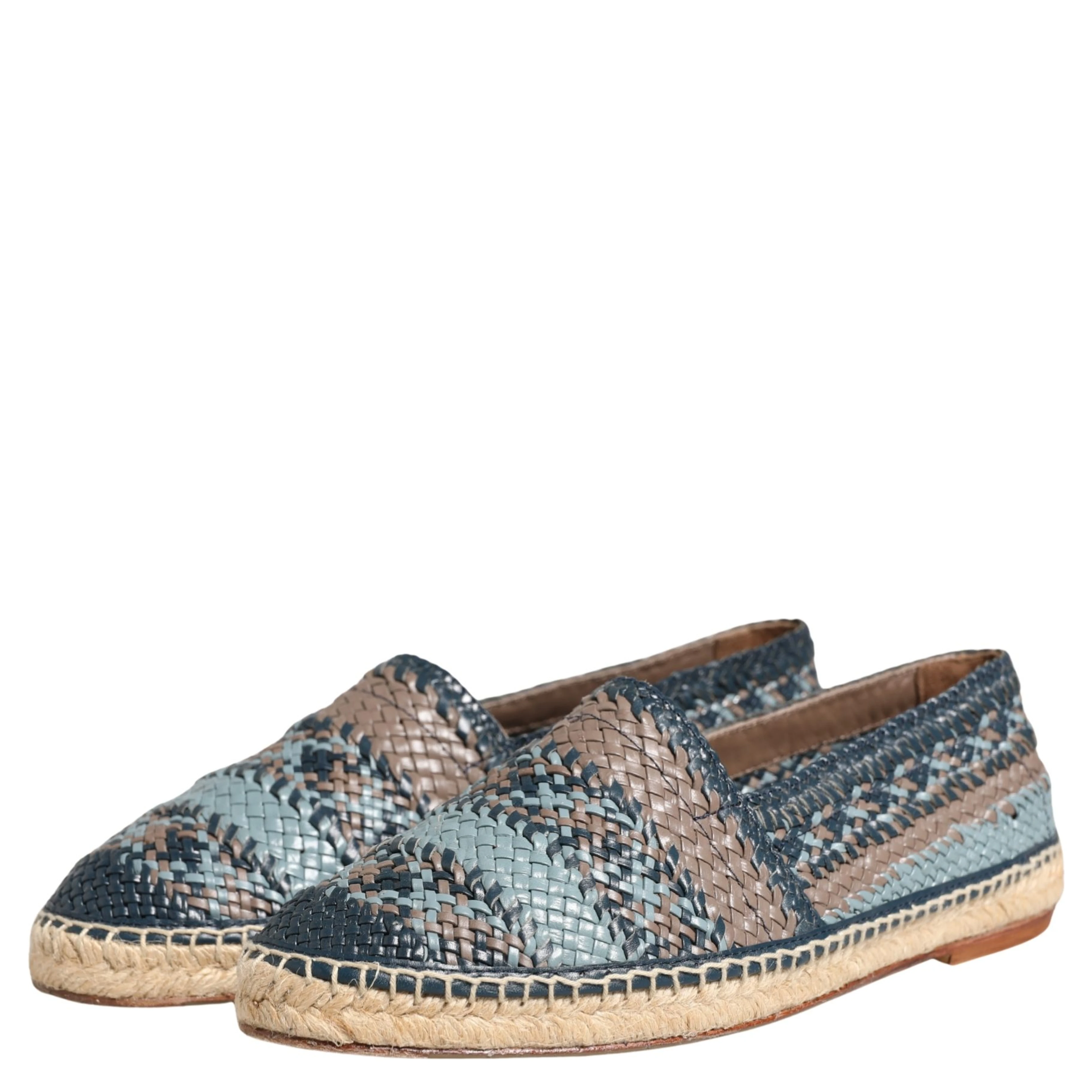 Blue Gray Slip On Buffalo Espadrille Shoes