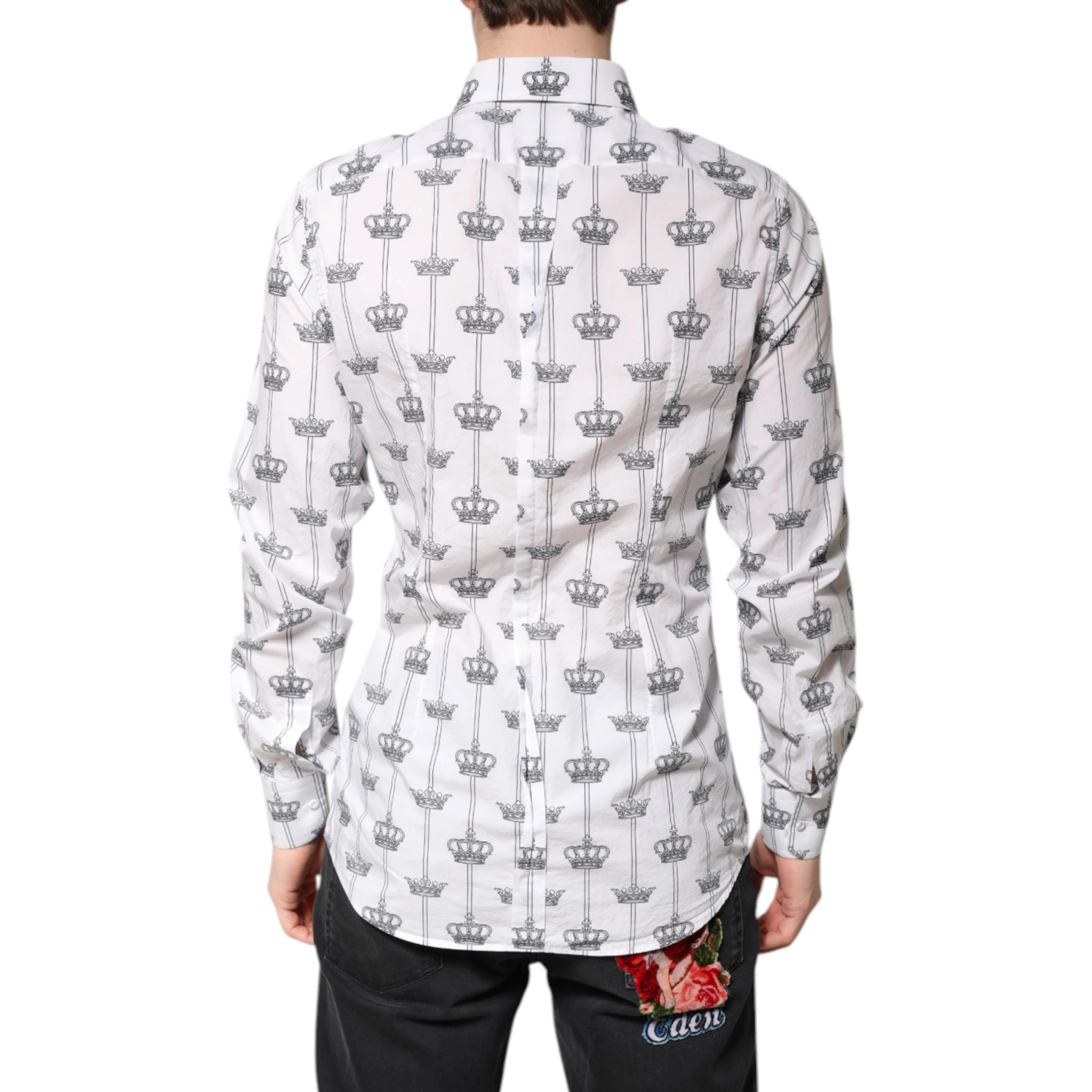 White GOLD Crown Cotton Dress Formal Shirt