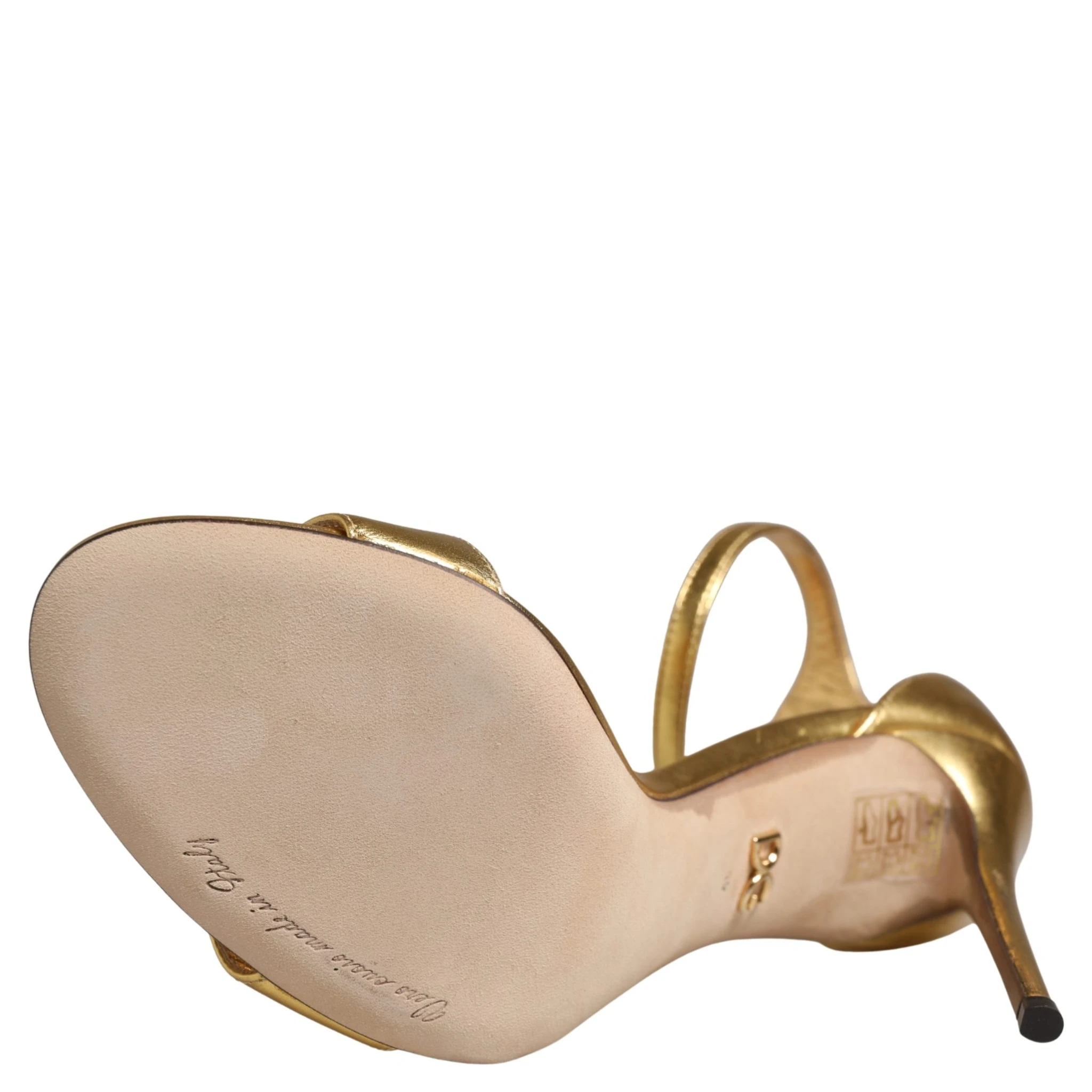 Gold Leather Keira High Heels Sandals Shoes