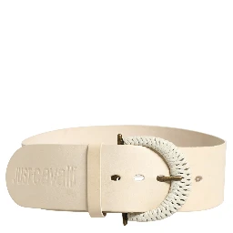 Off White Leather Waist Women Cintura Buckle Belt