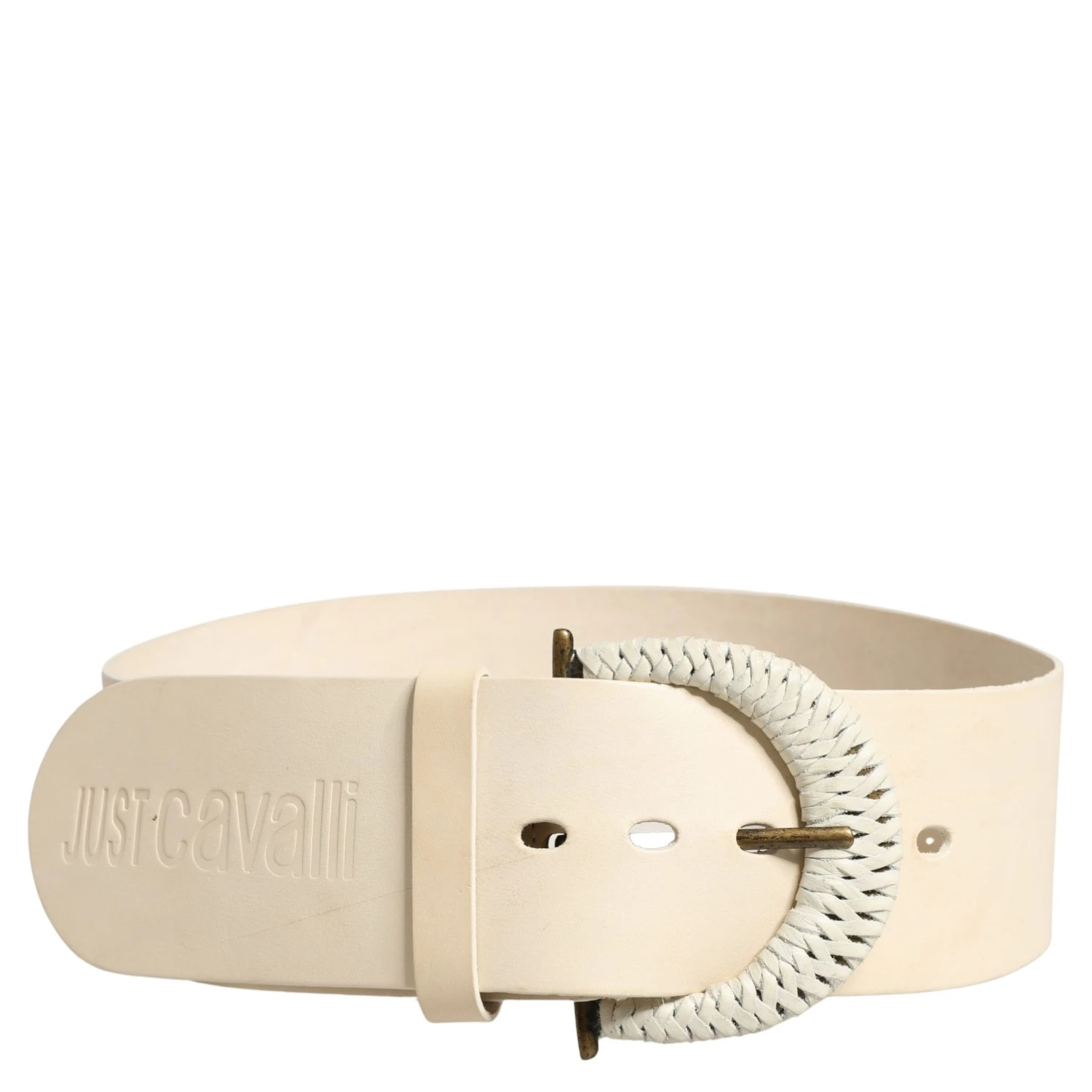 Off White Leather Waist Women Cintura Buckle Belt