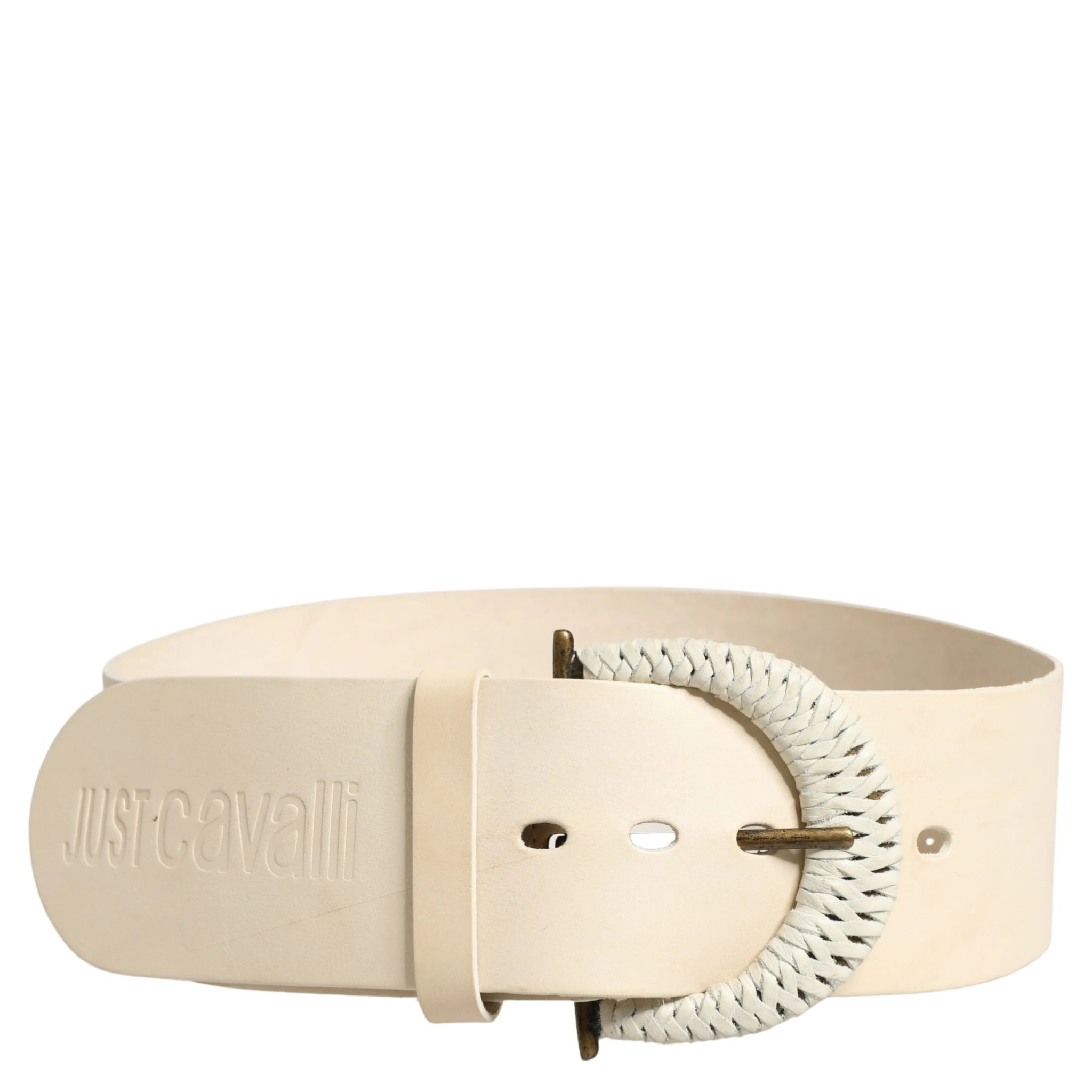 Off White Leather Waist Women Cintura Buckle Belt