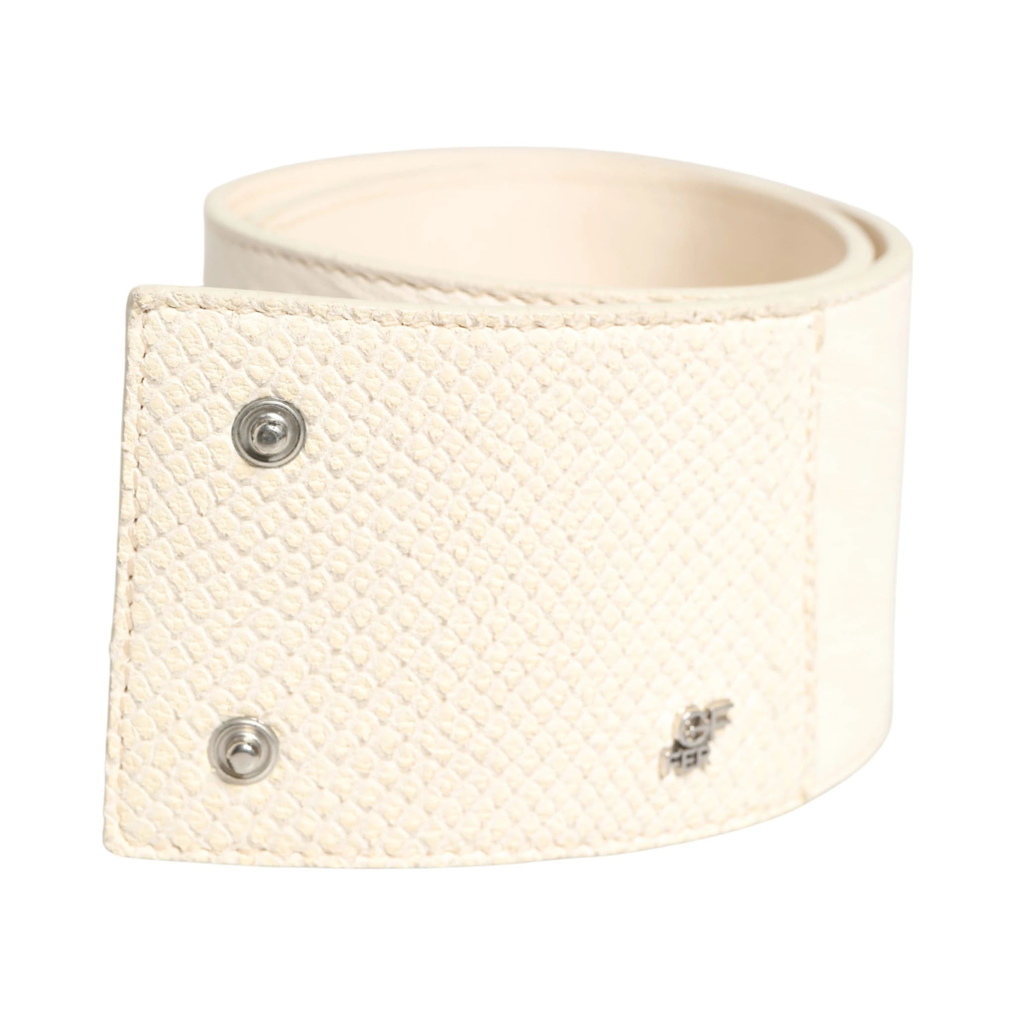 Off White Waxed Cotton Wide Fashion Waistband Belt