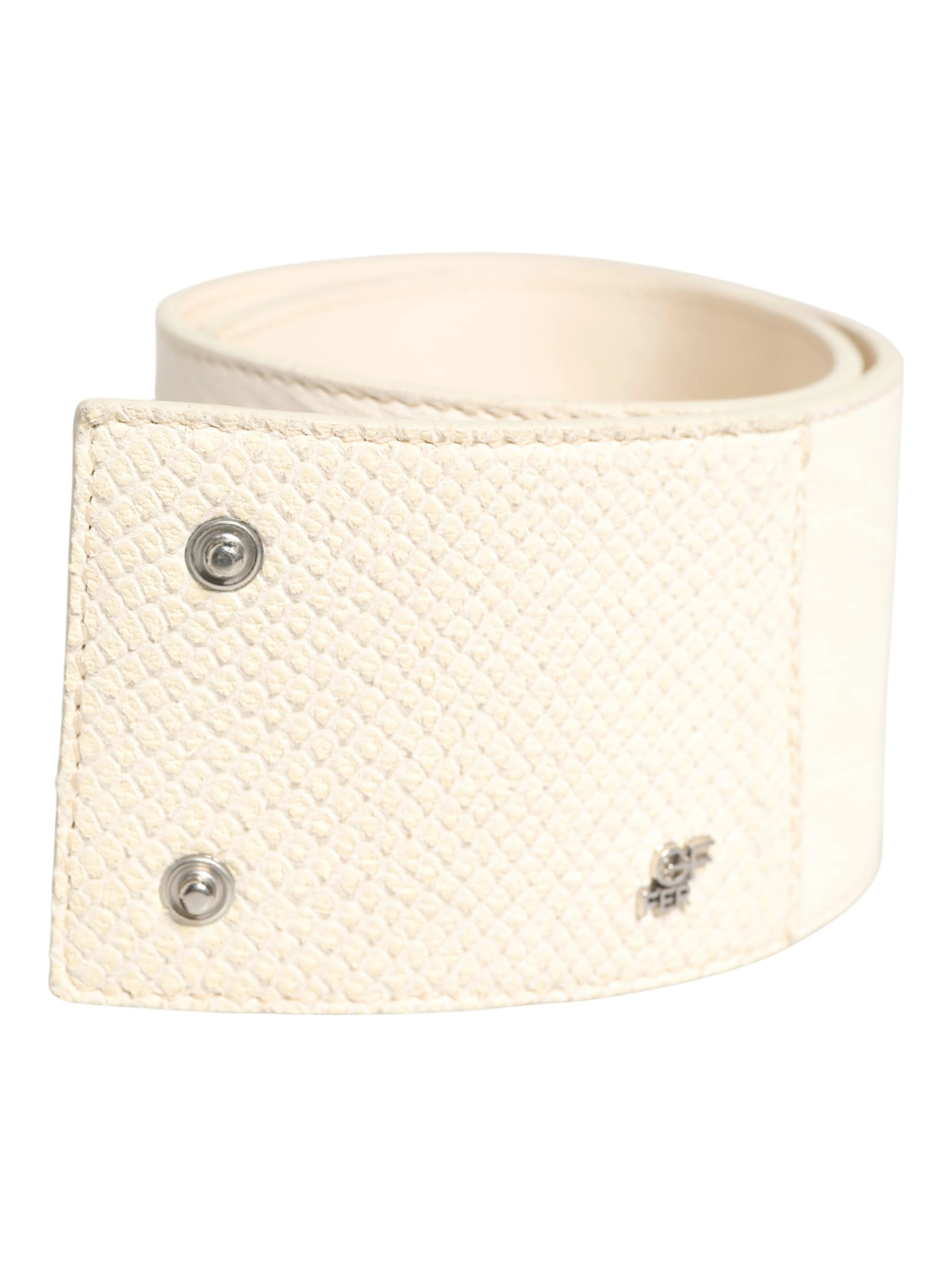 Off White Waxed Cotton Wide Fashion Waistband Belt