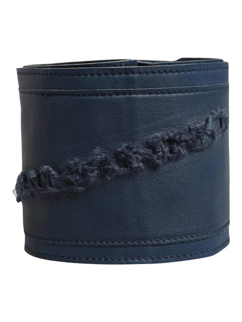Blue Leather Wide Waist Women Cintura Belt