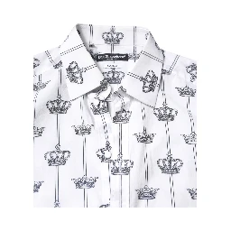White GOLD Crown Cotton Dress Formal Shirt