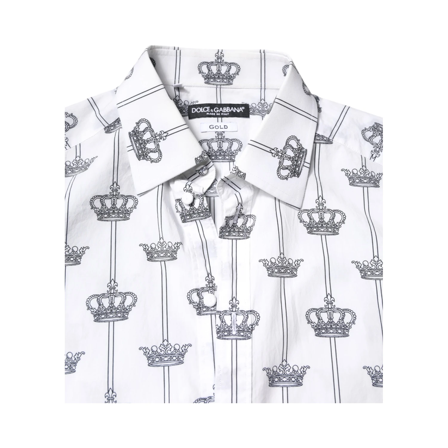 White GOLD Crown Cotton Dress Formal Shirt