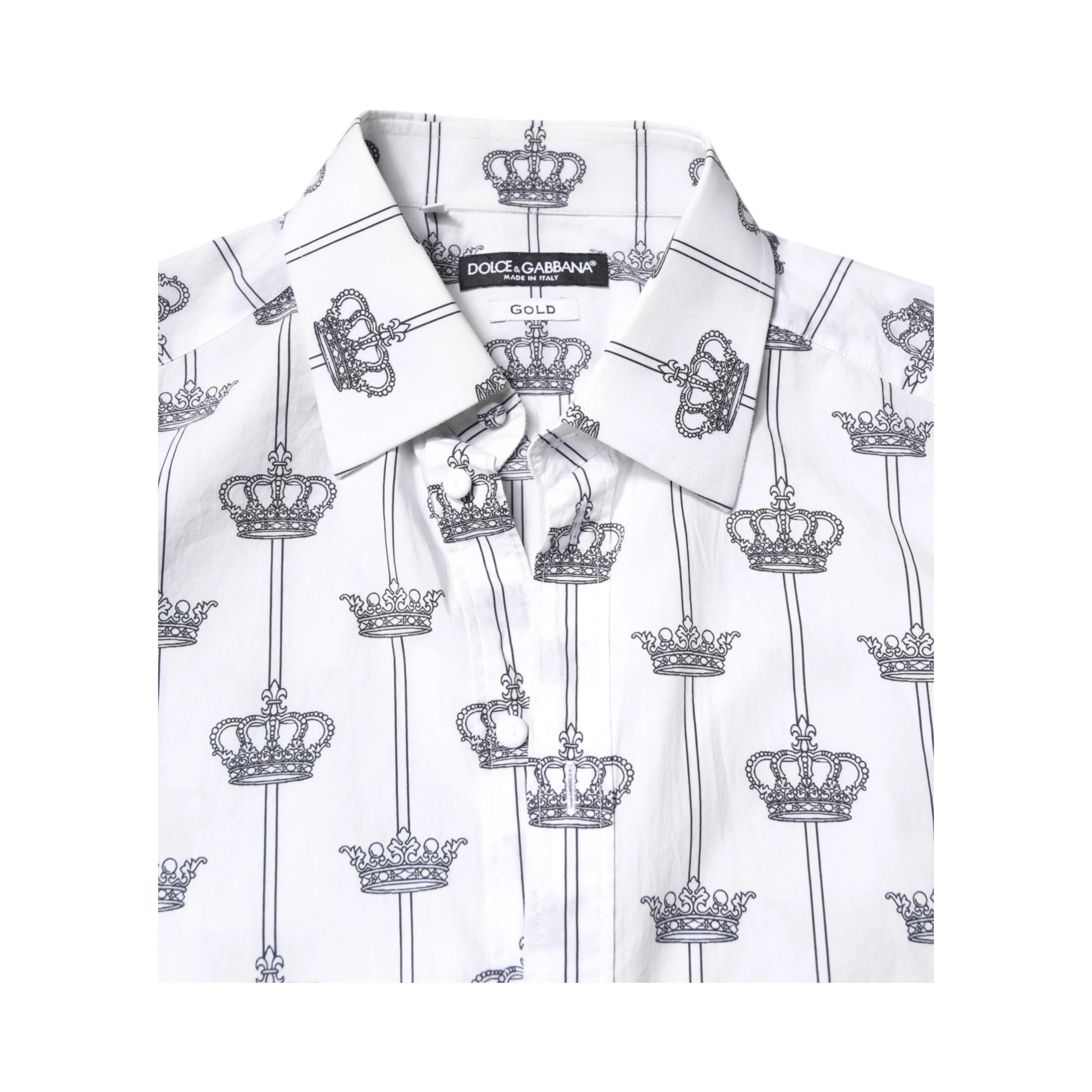 White GOLD Crown Cotton Dress Formal Shirt