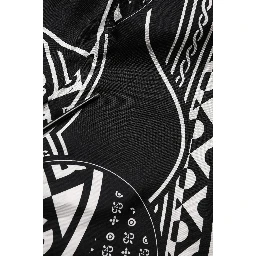 Black Silk Logo Print Short Sleeves Shirt