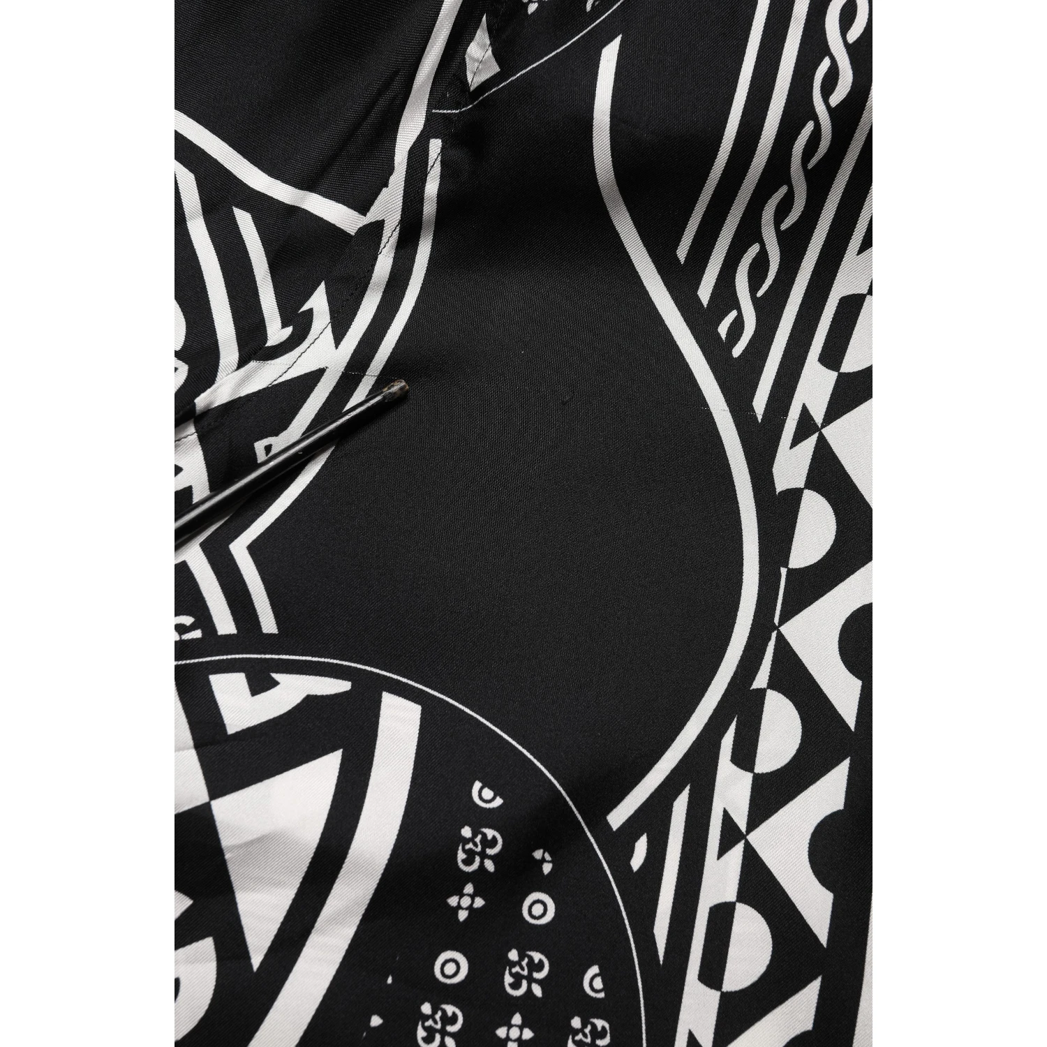 Black Silk Logo Print Short Sleeves Shirt