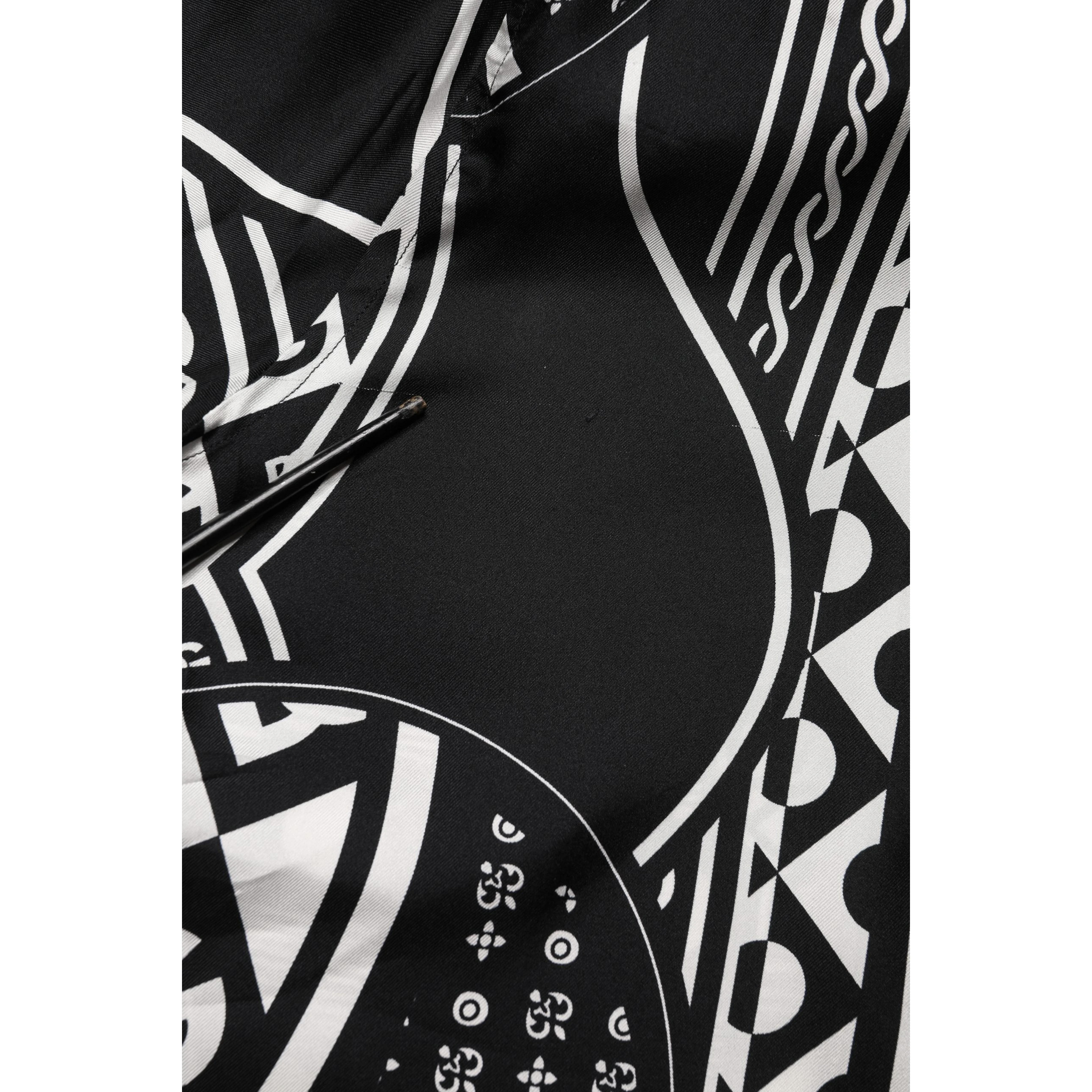 Black Silk Logo Print Short Sleeves Shirt