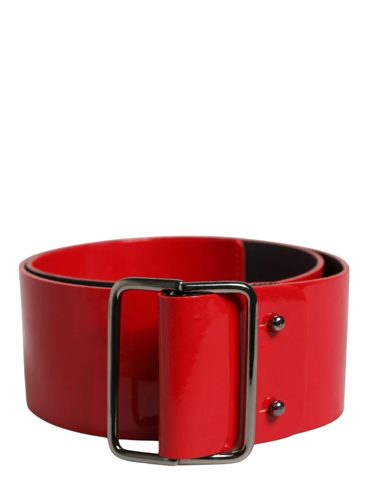 Red Wide Waist Silver Metal Buckle Belt alternative