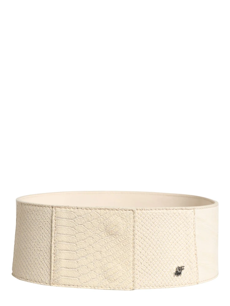 Off White Waxed Cotton Wide Fashion Waistband Belt alternative