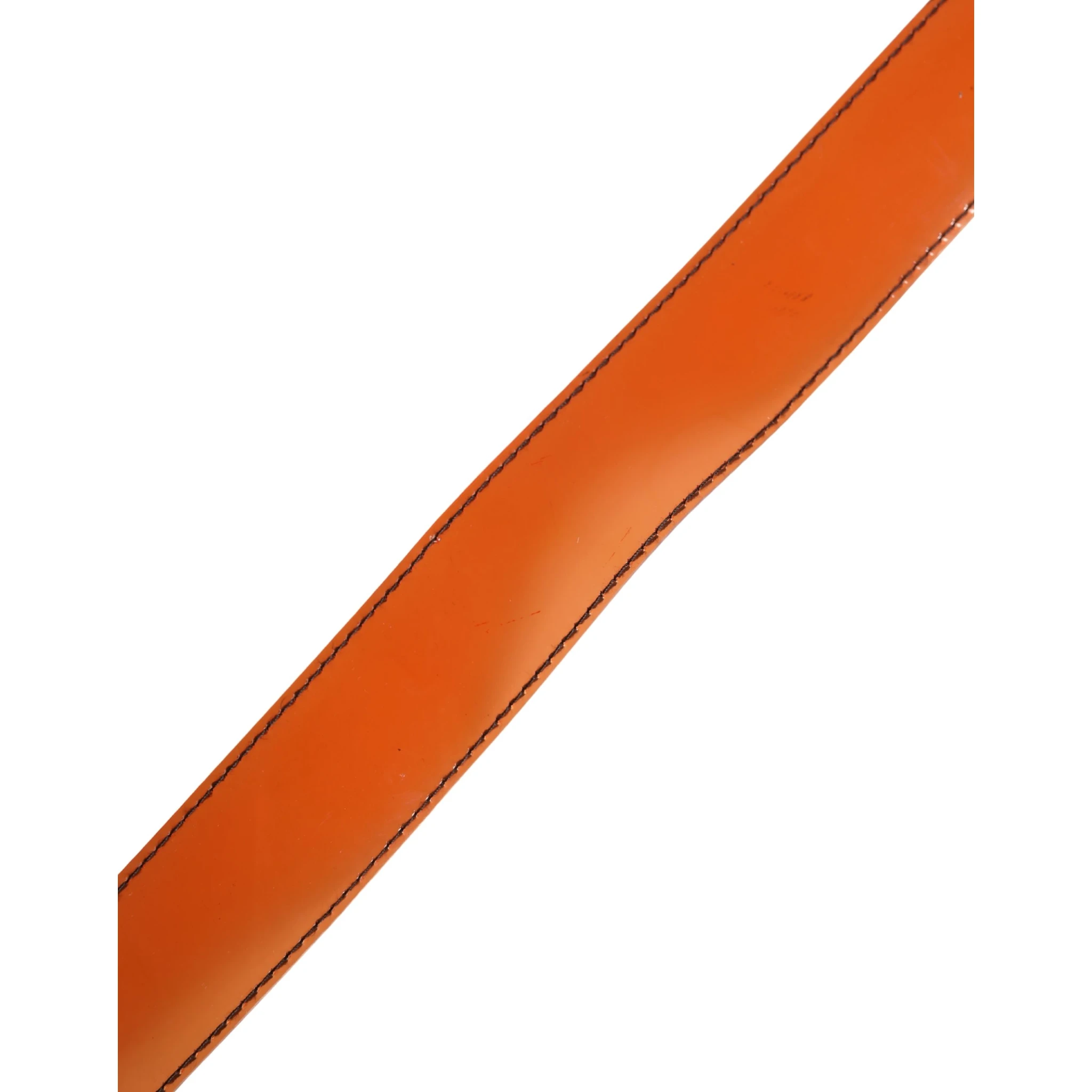 Orange PVC Waist Women Cintura Square Buckle Belt