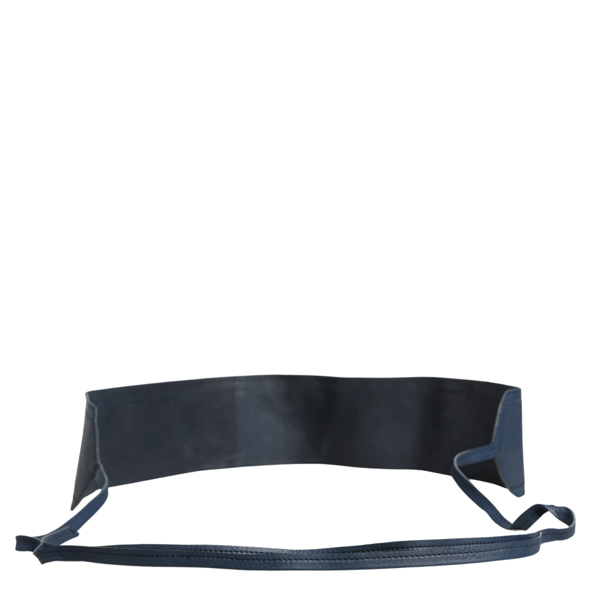 Blue Leather Wide Waist Women Cintura Belt