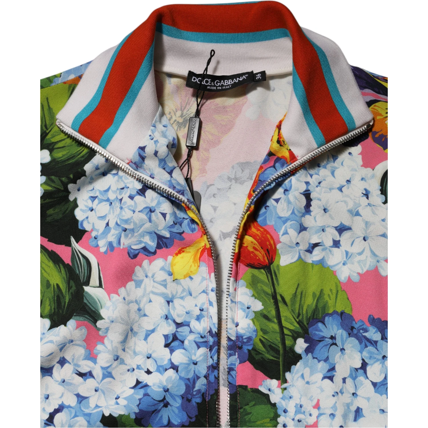 Multicolor Floral Print Zip Cardigan Jacket
