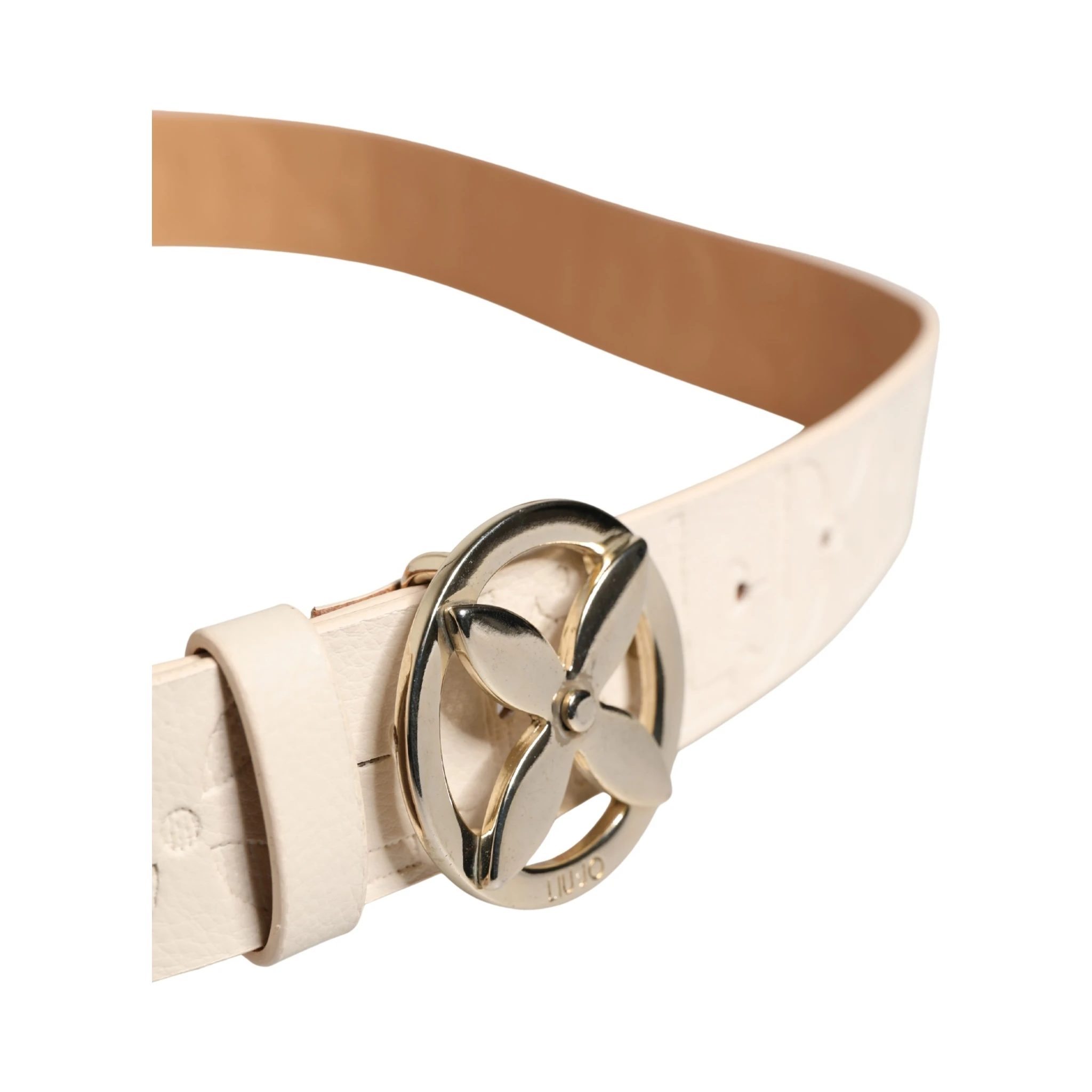 Beige Leather Wide Waist Silver Metal Buckle Waist Women Belt