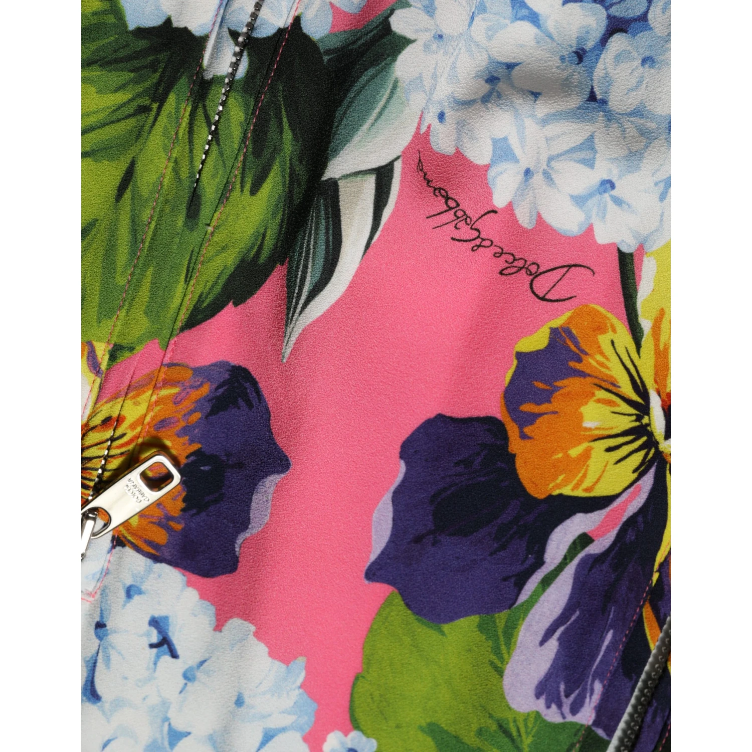 Multicolor Floral Print Zip Cardigan Jacket