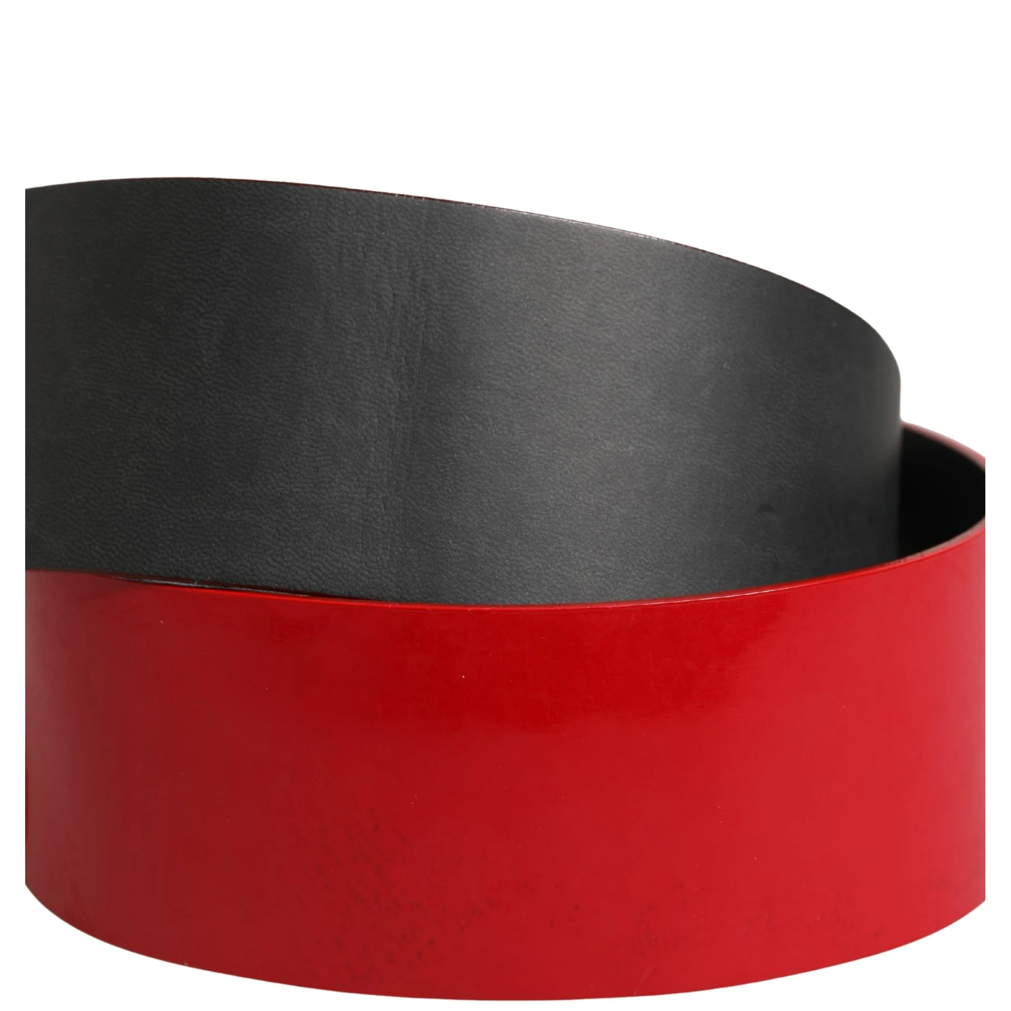 Red Wide Waist Silver Metal Buckle Belt