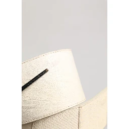 Off White Waxed Cotton Wide Fashion Waistband Belt