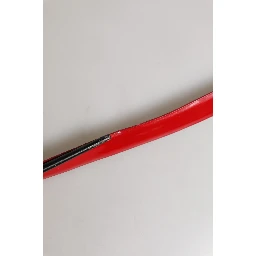 Red Glossy Leather Metal Buckle Belt