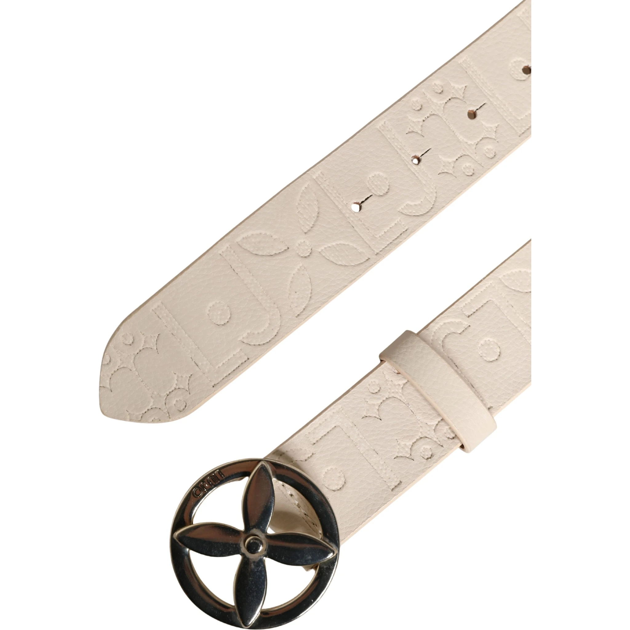 Beige Leather Wide Waist Silver Metal Buckle Waist Women Belt