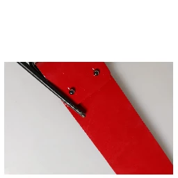 Red Wide Waist Silver Metal Buckle Belt