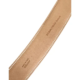 White Textured Leather Wide SilverMetal Buckle Belt