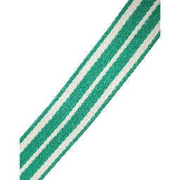 White Green Stripes Canvas Silver Metal Buckle Belt