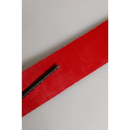 Red Wide Waist Silver Metal Buckle Belt