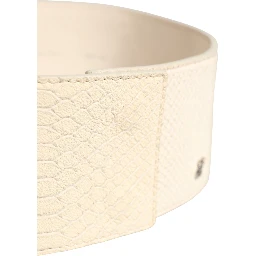 Off White Waxed Cotton Wide Fashion Waistband Belt