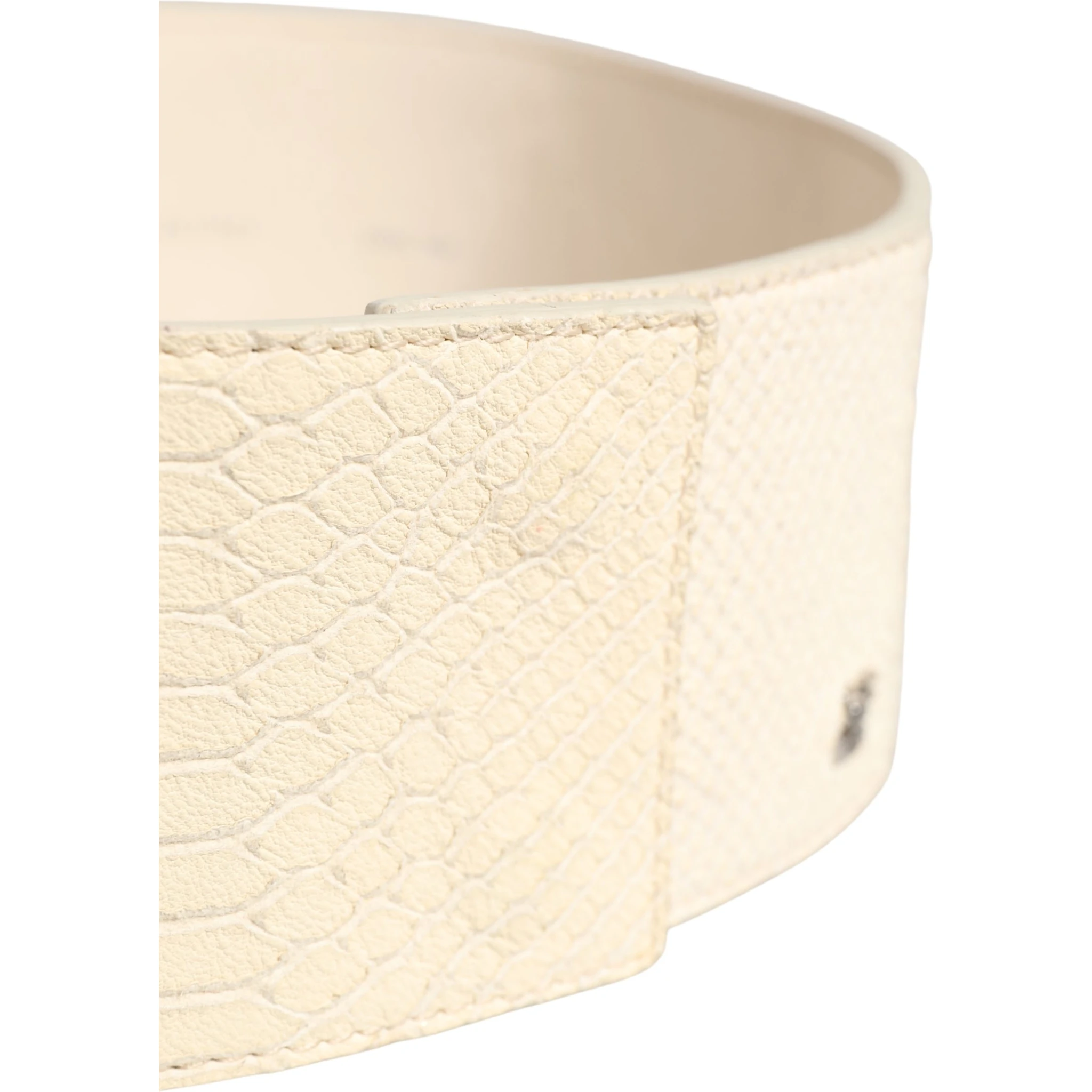 Off White Waxed Cotton Wide Fashion Waistband Belt