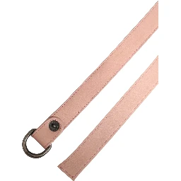 Light Pink Leather Wide Waist Round Buckle Belt