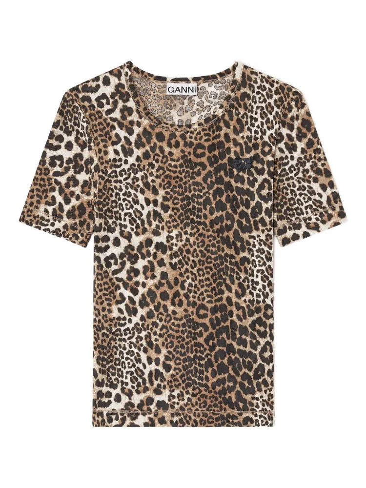 GANNI T-shirts and Polos Brown