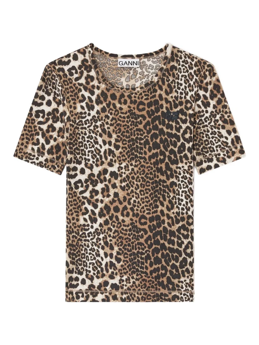 GANNI T-shirts and Polos Brown