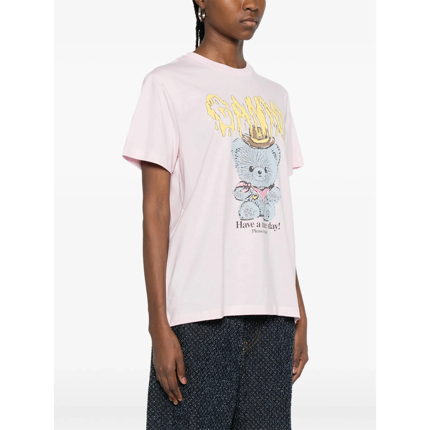 GANNI T-shirts and Polos Pink