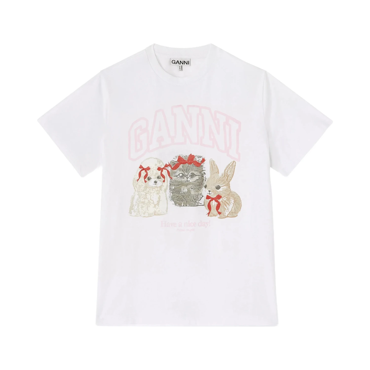 GANNI T-shirts and Polos White