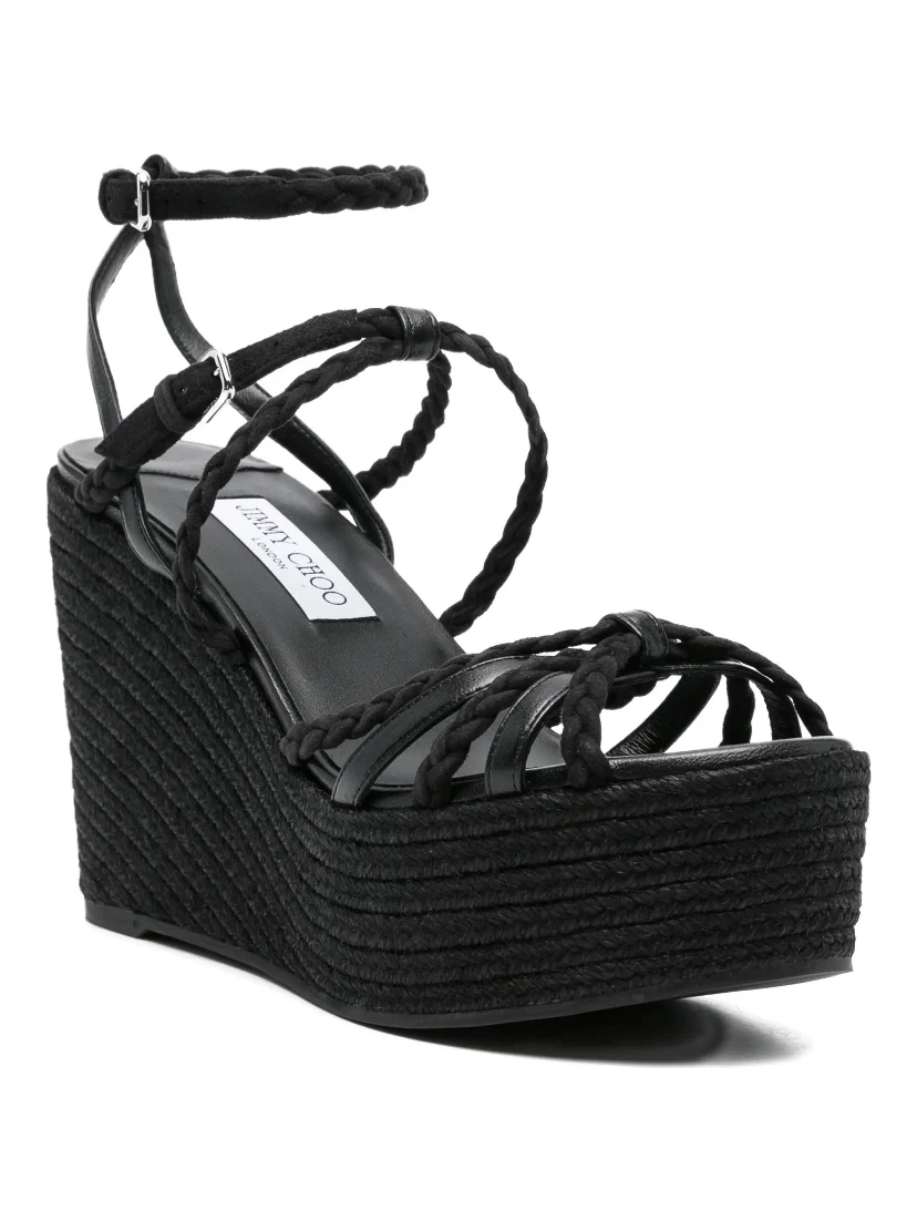 حذاء جيمي تشو مسطح أسود