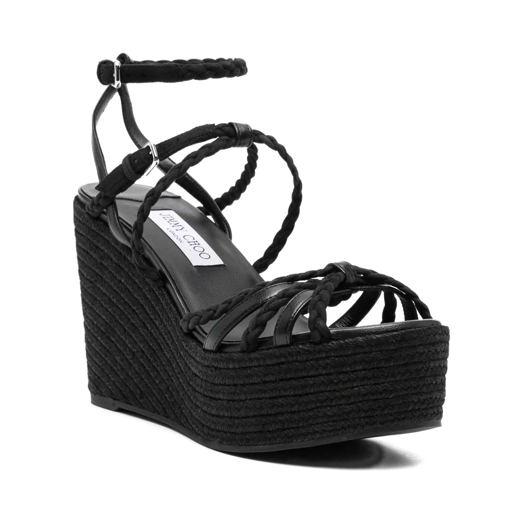 حذاء جيمي تشو مسطح أسود