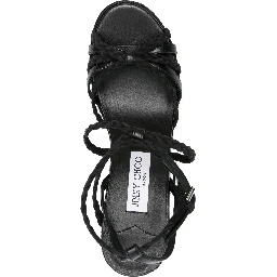 حذاء جيمي تشو مسطح أسود