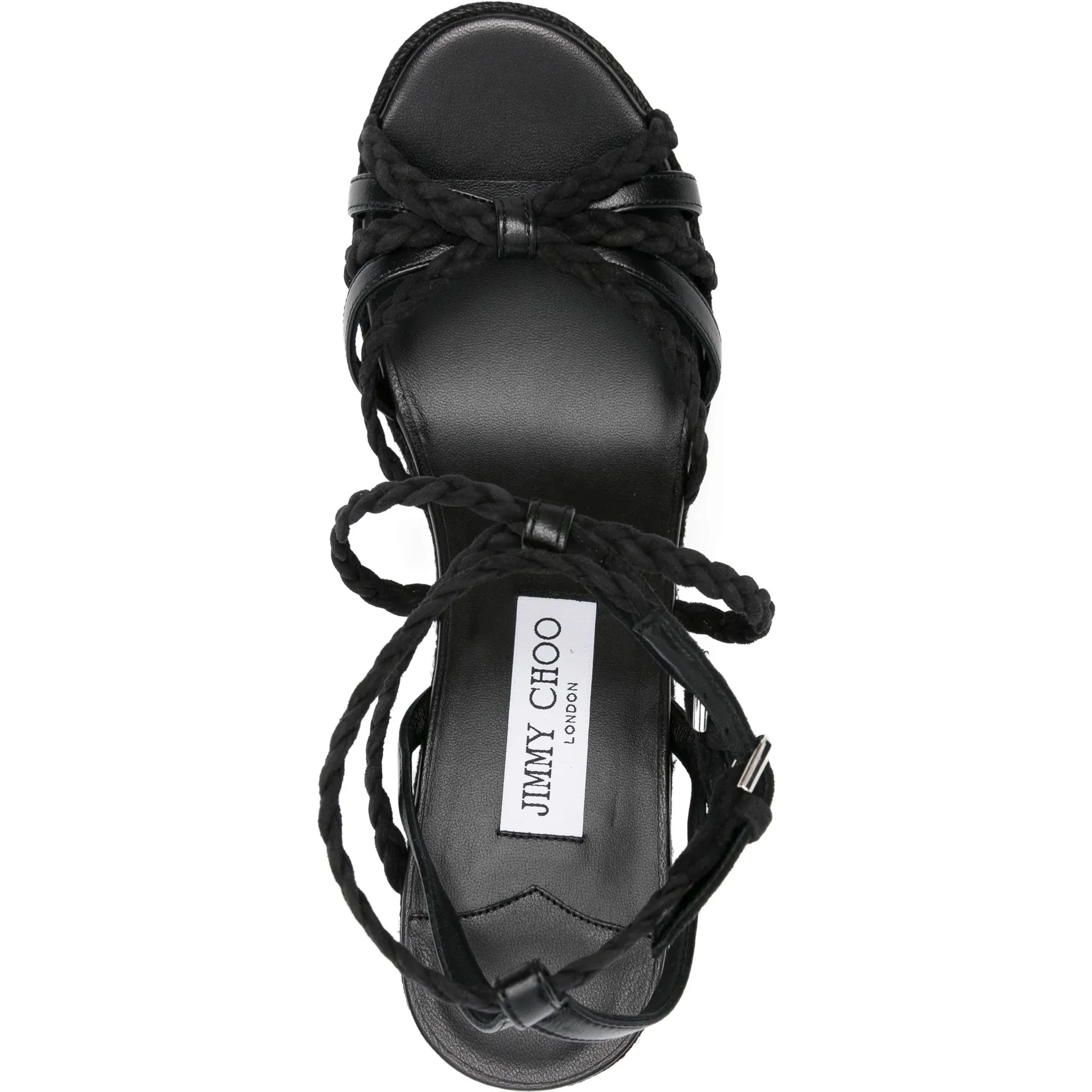 حذاء جيمي تشو مسطح أسود