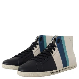Multicolor Leather Mid Top Sneakers Shoes